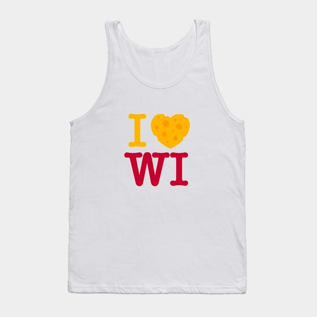 I love Wisconsin - Madison Red Tank Top by aaronsartroom